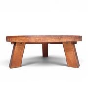 Brutalist oak coffee table / heavy weight 75 kg / 1960s