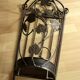 Handmade metal umbrella stand, darkbrown, vintage