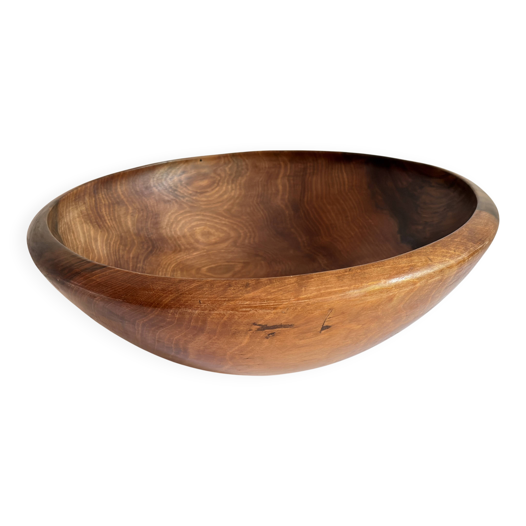 Exotic wood salad bowl. Diameter 36 cm.