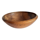 Saladier en bois exotique. Diamètre 36 cm.