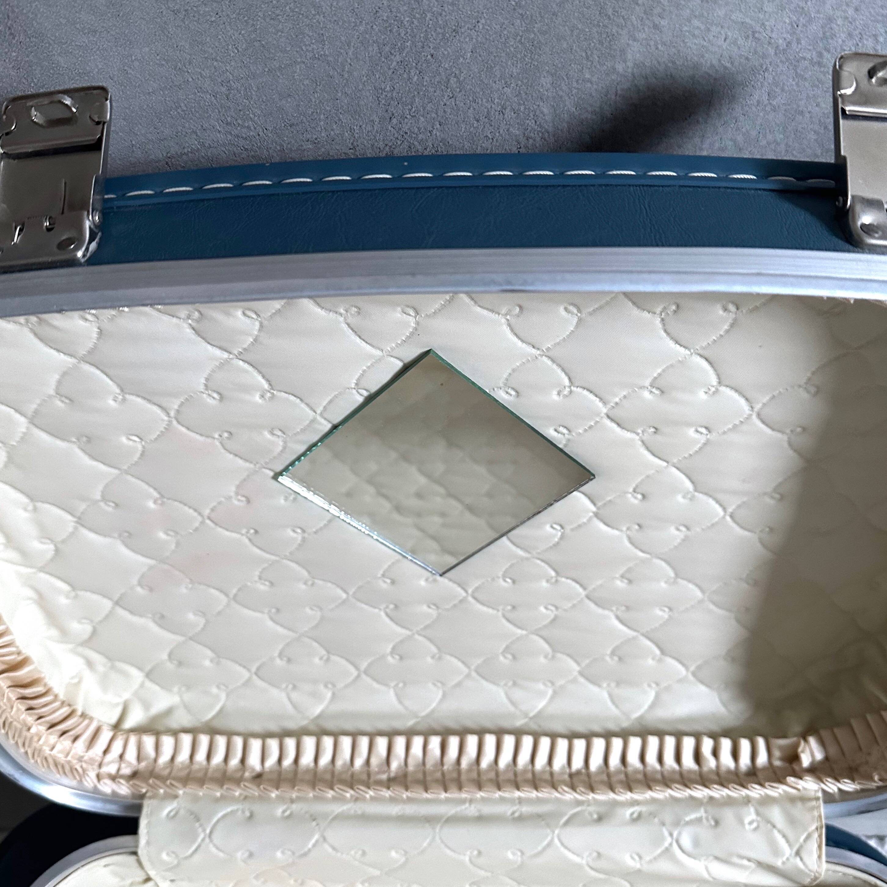 Vintage suitcase set Air France stewardess, cosmetic case, hard shell suitcase, hat box