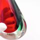Vase sculpture murano michele onesto oball sommerso rouge vert 23.5cm