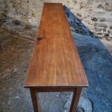 Vintage oak work table / hospital workshop side table, France, 1950s