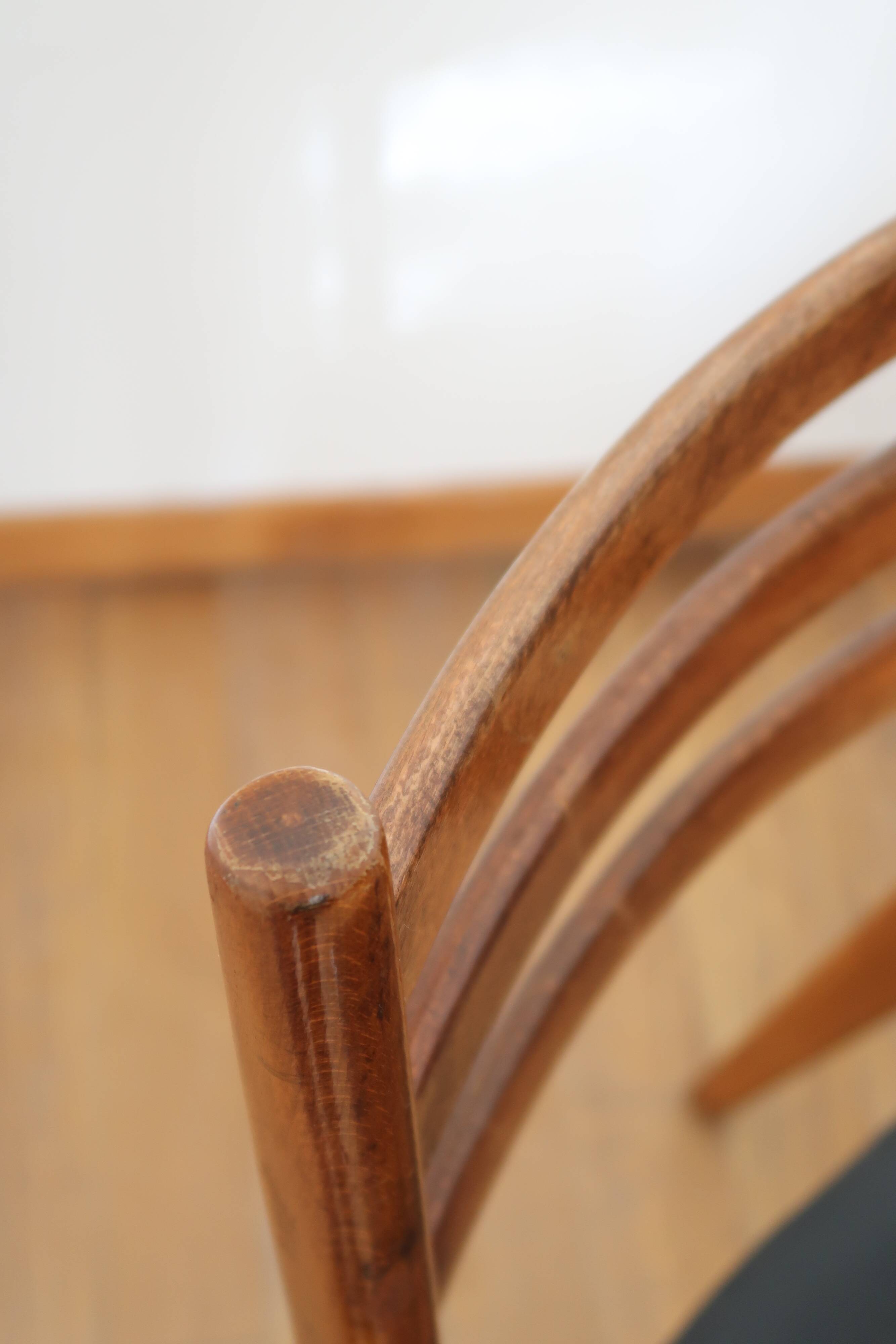 6 Scandinavian beech skai chairs