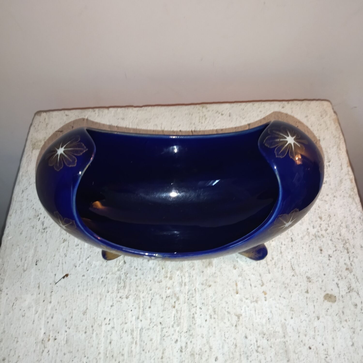 Planter earthenware vase art-nouveau enamels of Lunéville