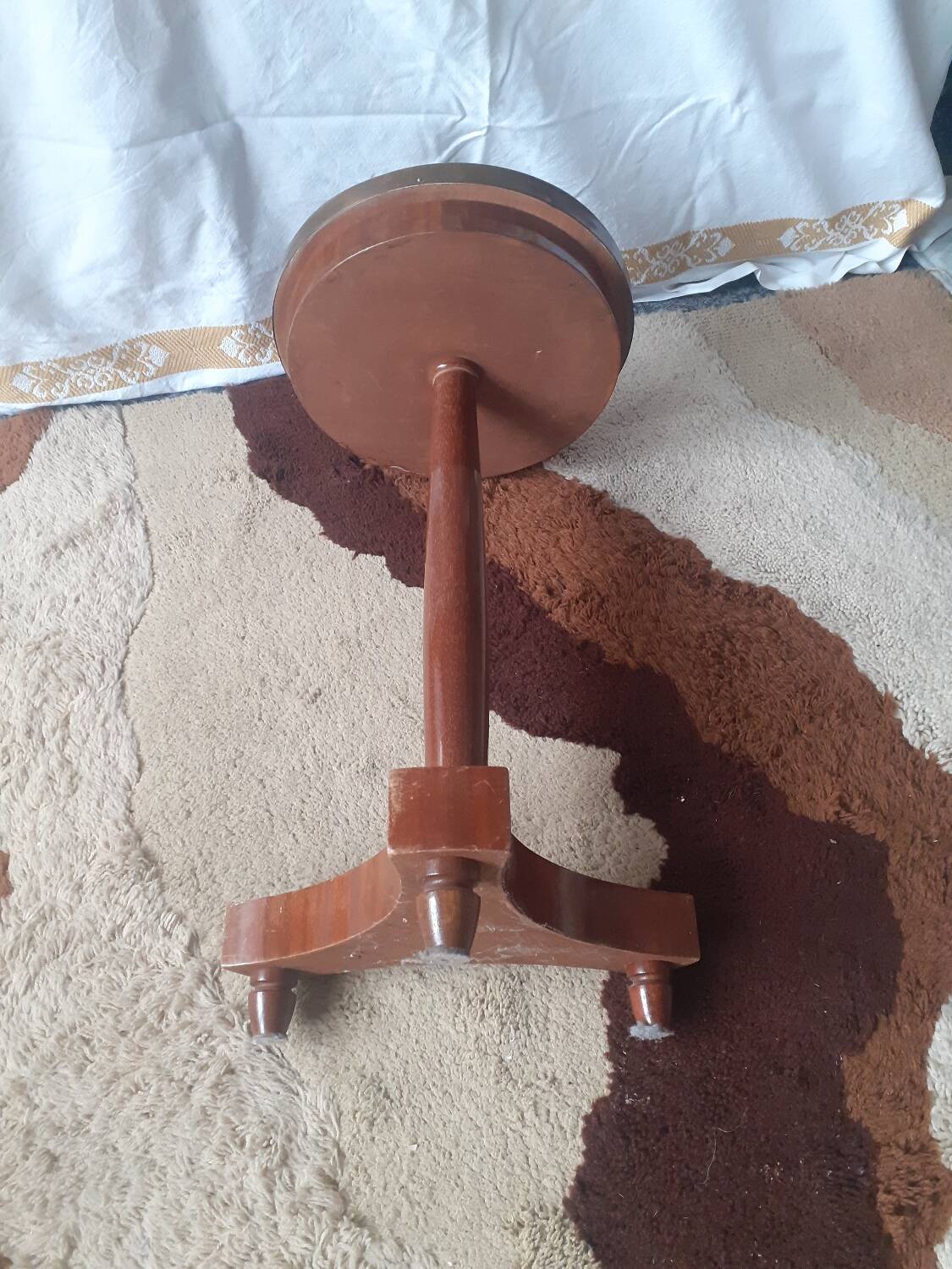 Mahogany and marble pedestal table