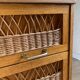 Commode vintage en chêne et rotin