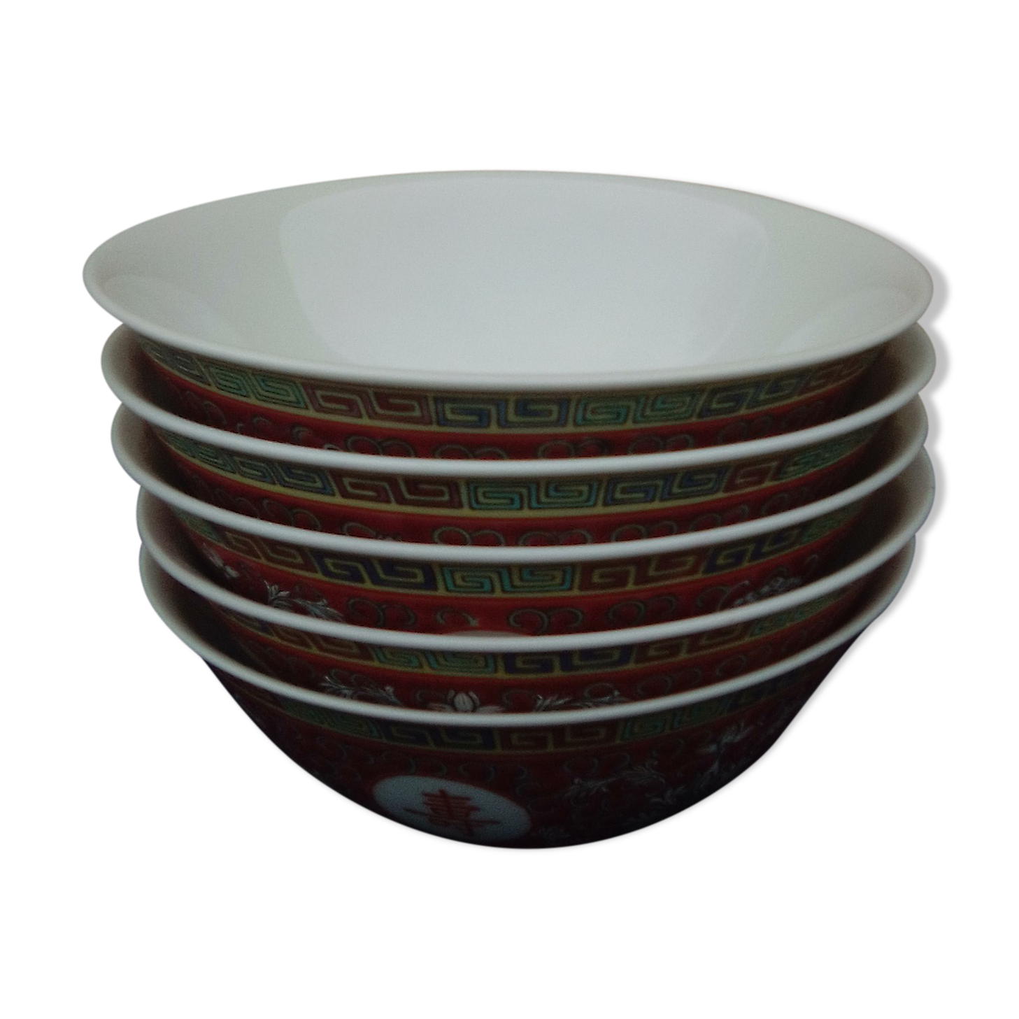 5 soup bowls in chinese earthenware diam 16.5 cm