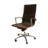 Leather and chrome office chair Luxy edition