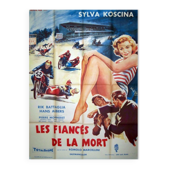 Affiche de cinéma ancienne originale 1957 les fiancés de la mort