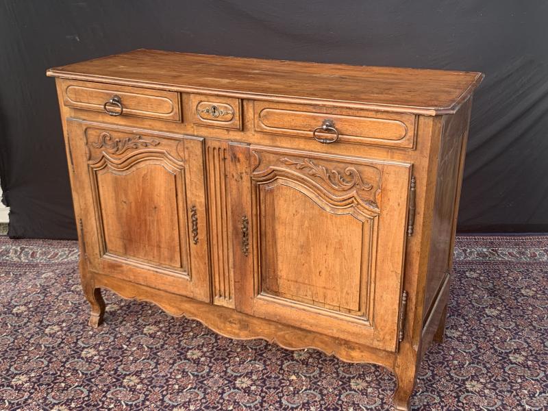 Two-door walnut buffet Louis XV period 19th century