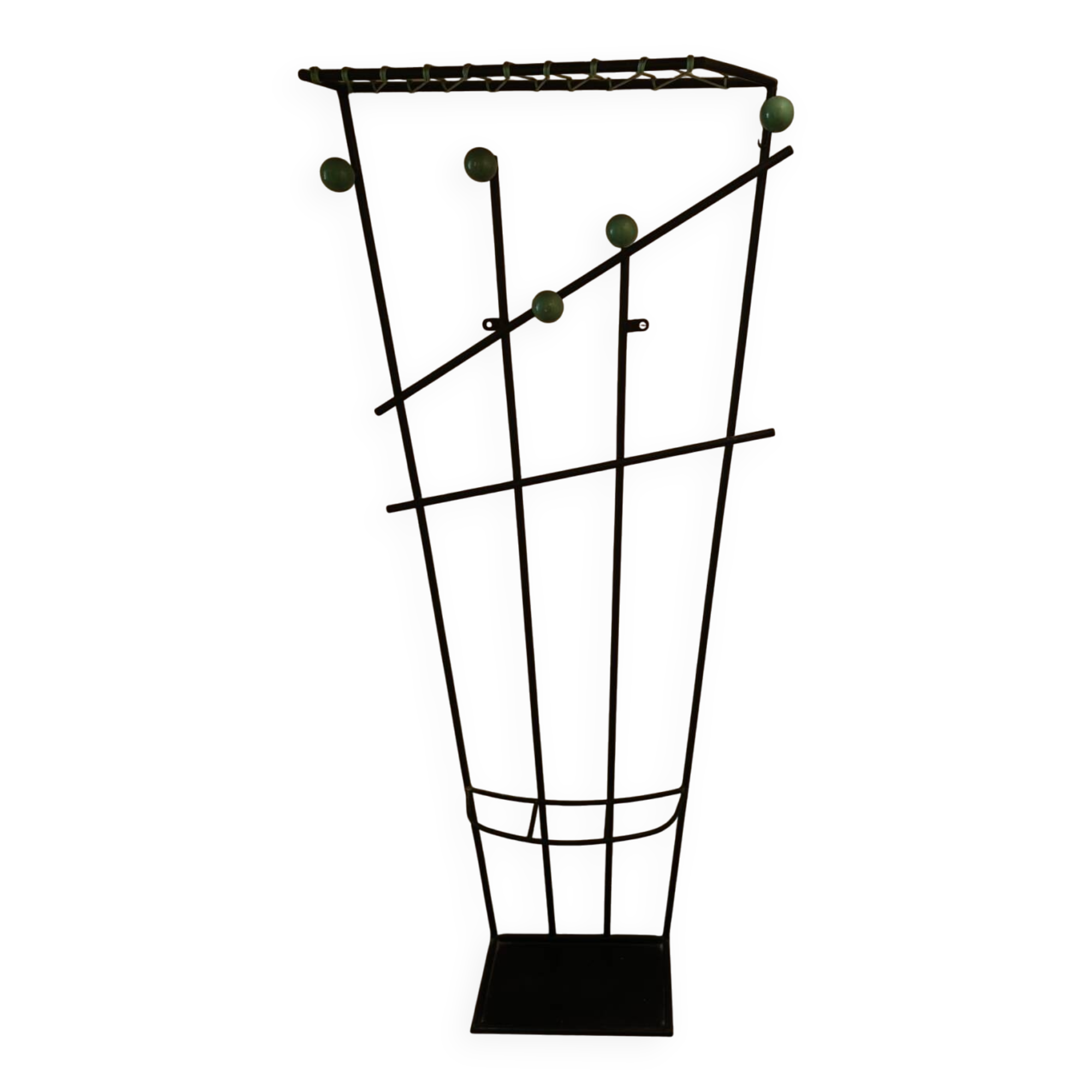 Wall-mounted metal coat rack