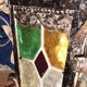 Chandelier old lantern interior / exterior colored glasses multicolor