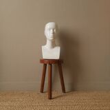 Vintage design vase 70s enamelled ceramic bust sculpture head face