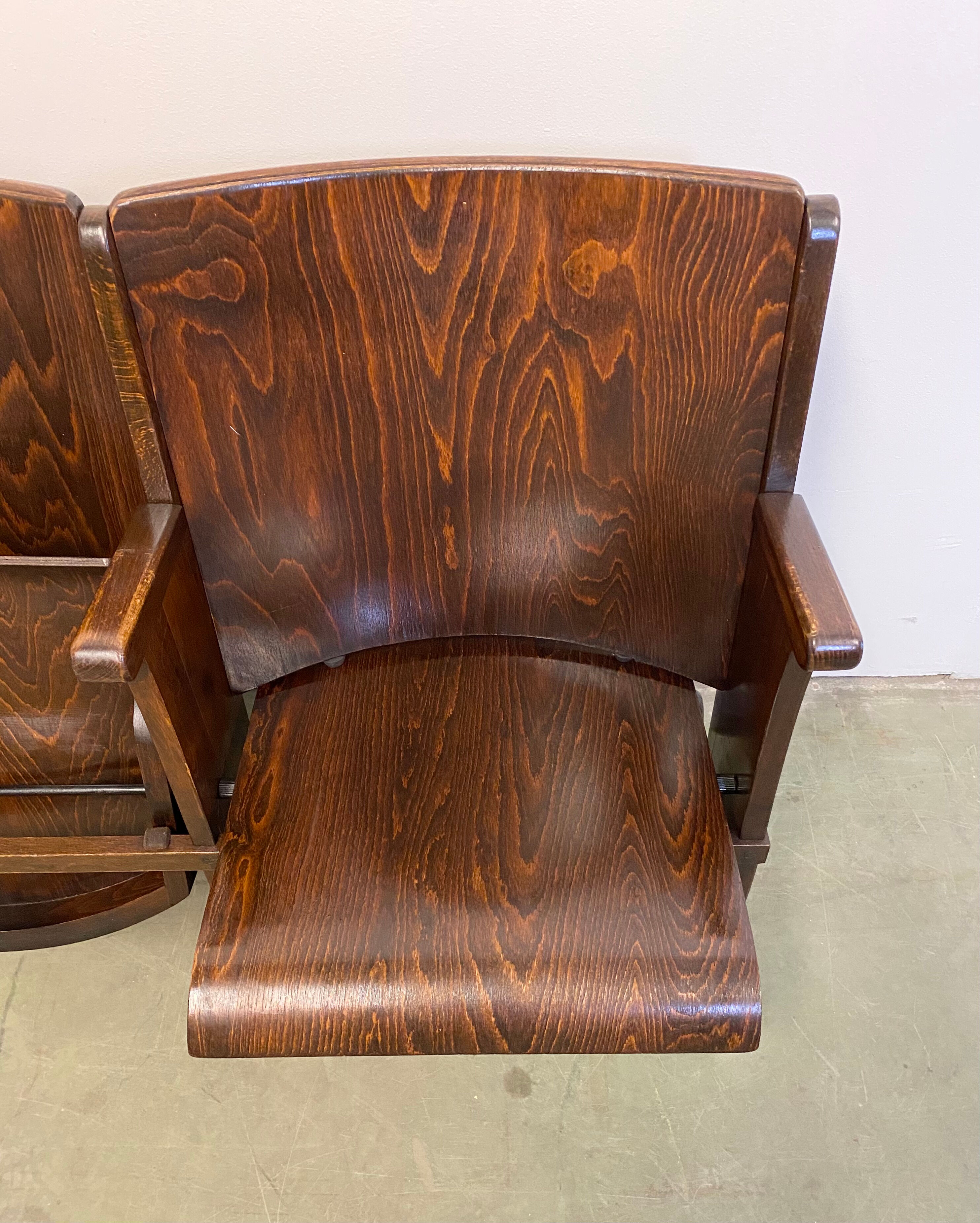 Vintage Two-Seat Cinema Bench from Ton 1950s