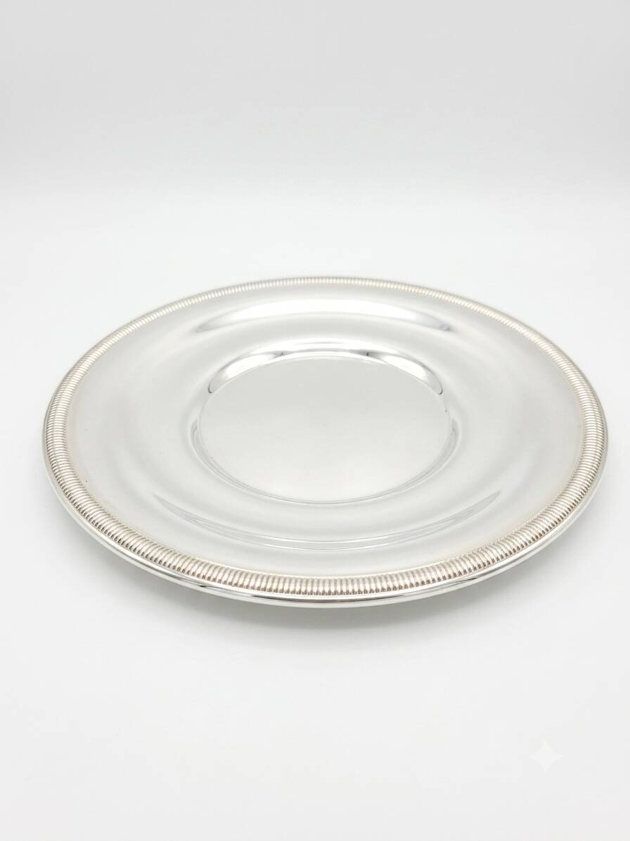 Round silver-plated serving dish – French silversmithing