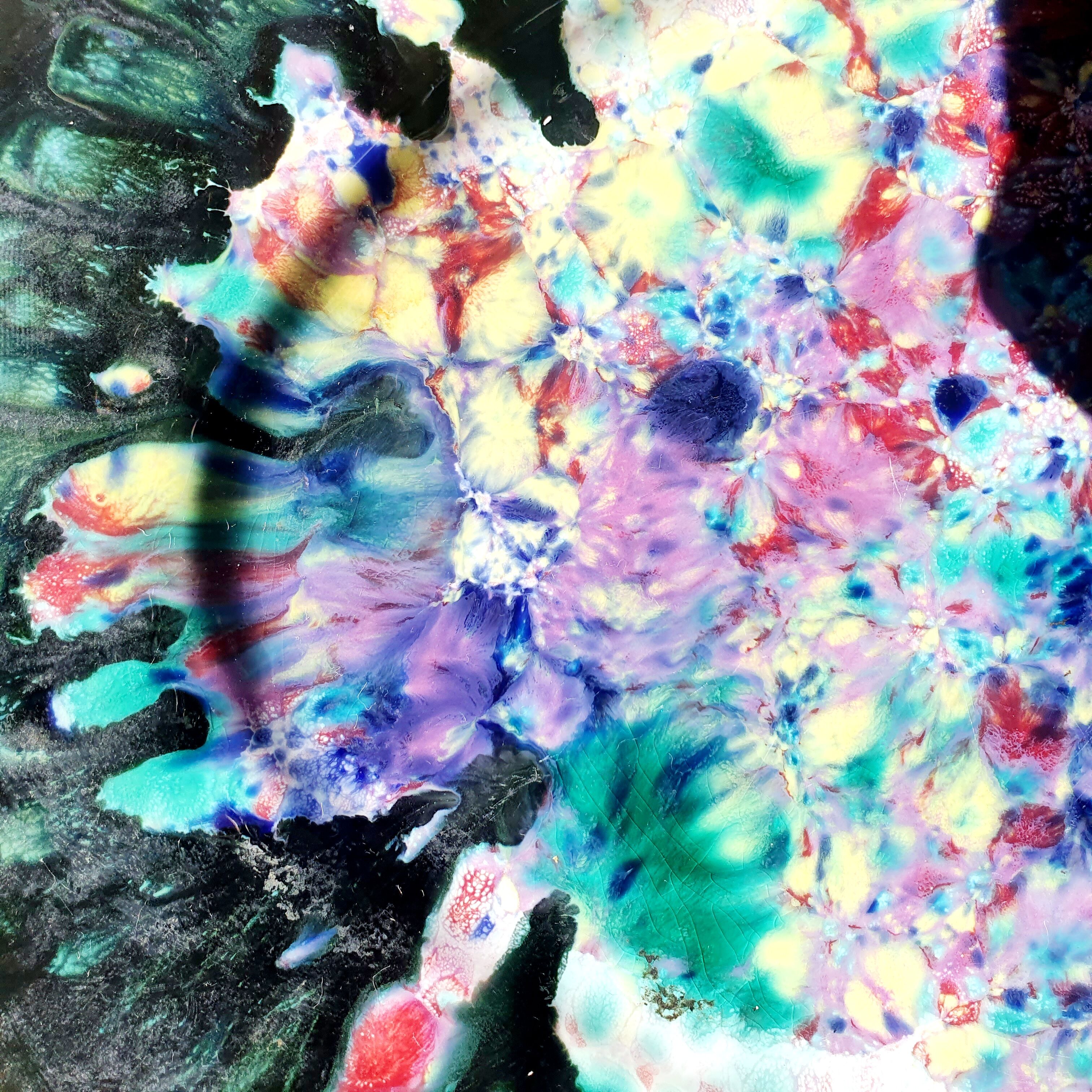 Oval dish in enamelled ceramic signed Morvan