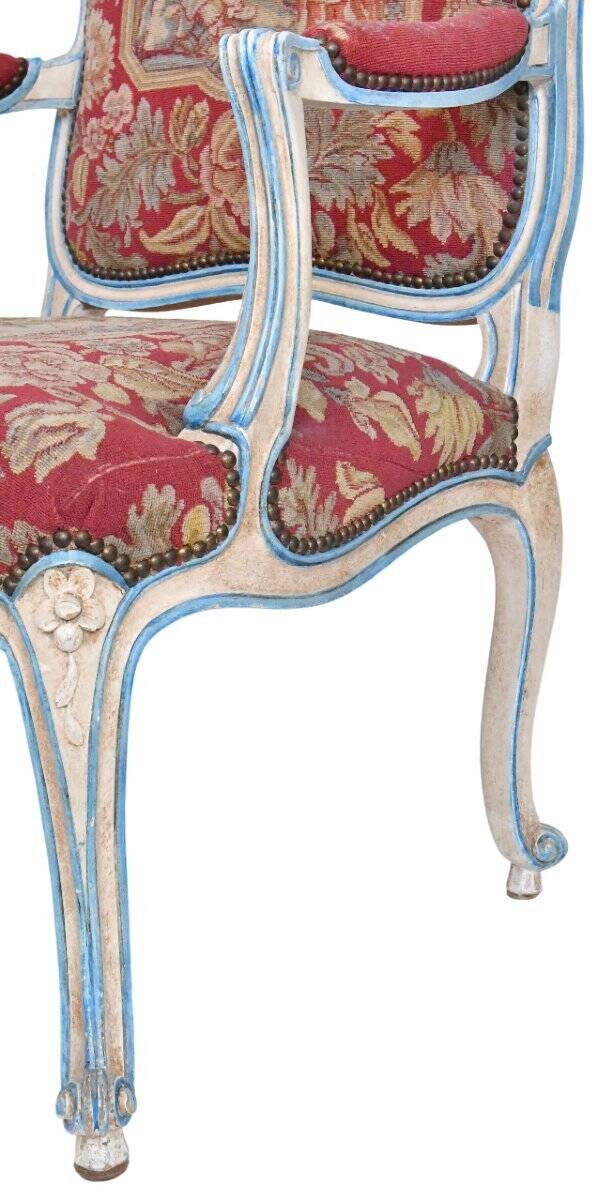 Pair of Louis XV style cabriolet armchairs