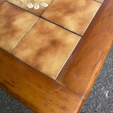 94cm Solid Wood and Tile Farmhouse Coffee Table