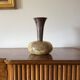 Mid-century cream parchment vase, Aldo Tura Italy 1950s