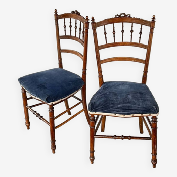 Antique chairs with carved wooden knot