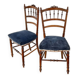 Antique chairs with carved wooden knot