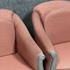 Paire de fauteuils bergères + 1 pouf Art Déco en bois laqué