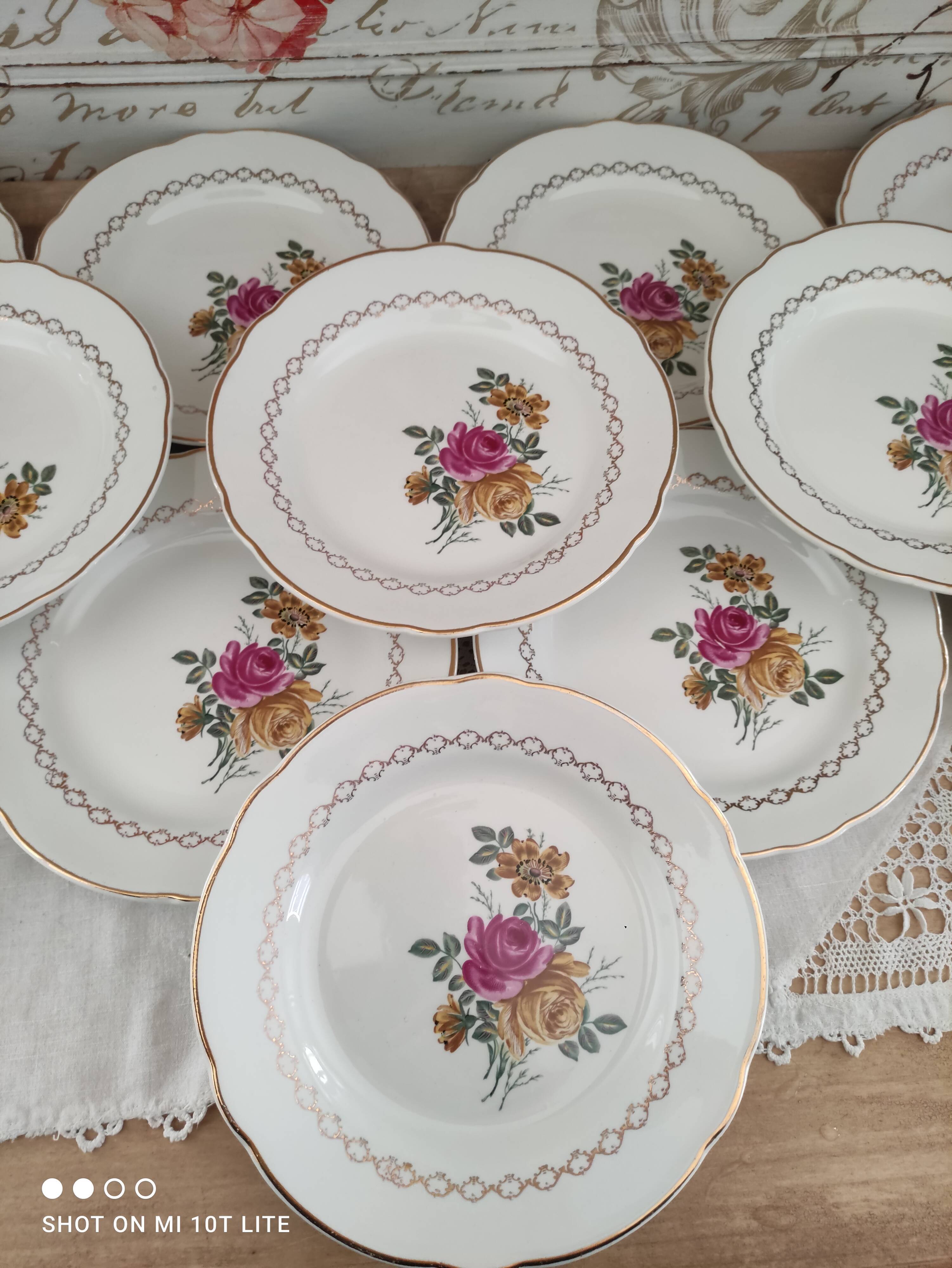 Set of 12 dessert plates Sarreguemines model Gérardmer