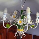 Lustre fer forgé fleurs marguerites