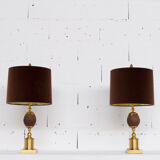 PAIR OF GILDED METAL LAMPS  70'