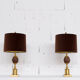 PAIR OF GILDED METAL LAMPS  70'