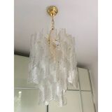Murano Glass Chandelier "Virgola" Made in Italy Venini Style