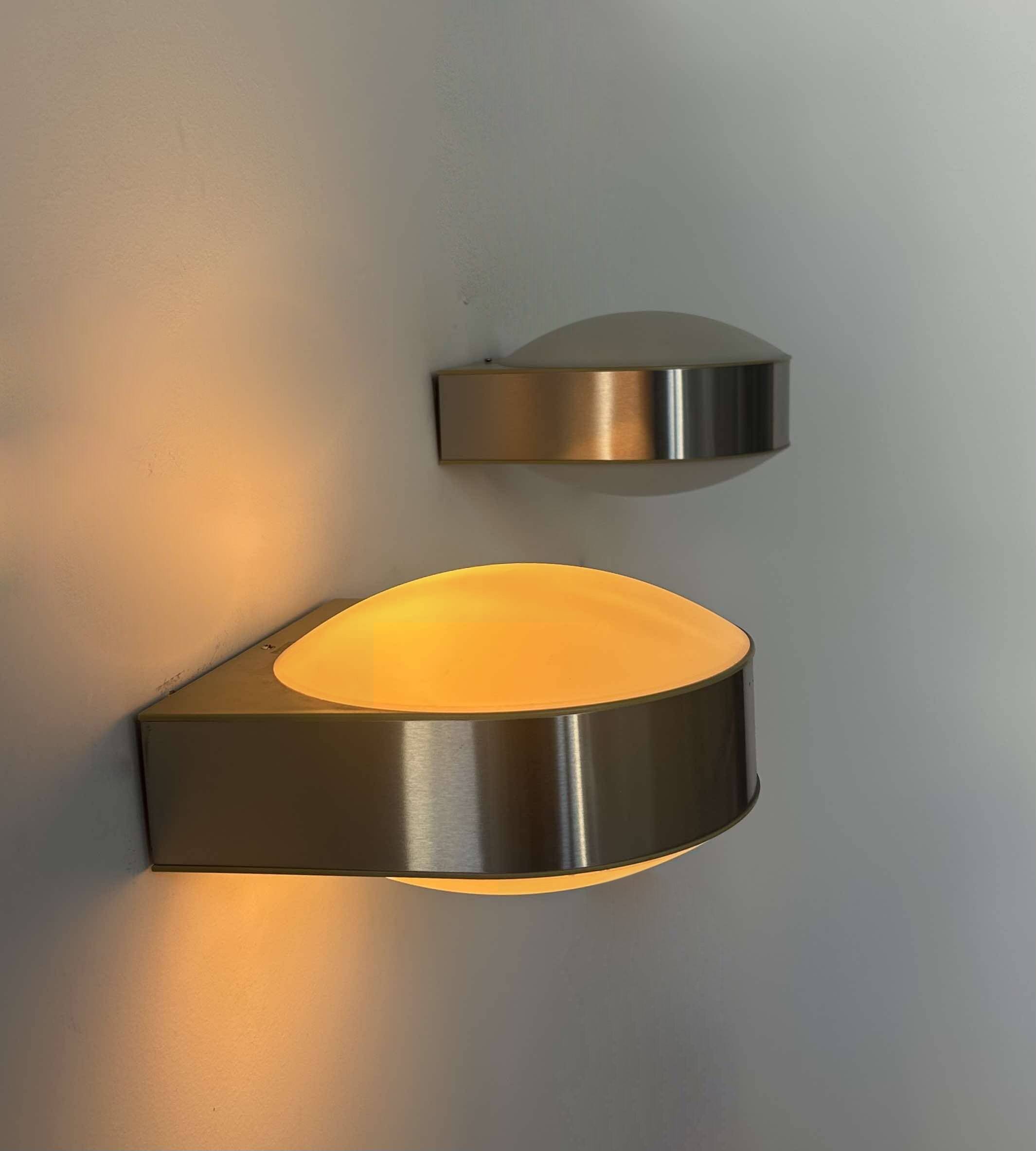 Pair of vintage modernist wall lights, Perspex, Holland 1980