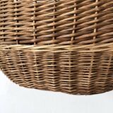 Vintage basket in woven wicker and scoubidou wire