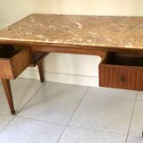 Wood and pink marble desk