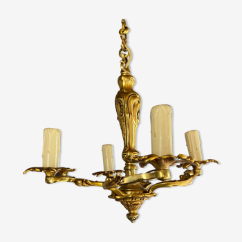 Gilded bronze chandelier Louis XV