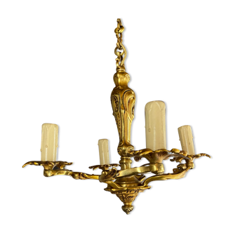 Gilded bronze chandelier Louis XV