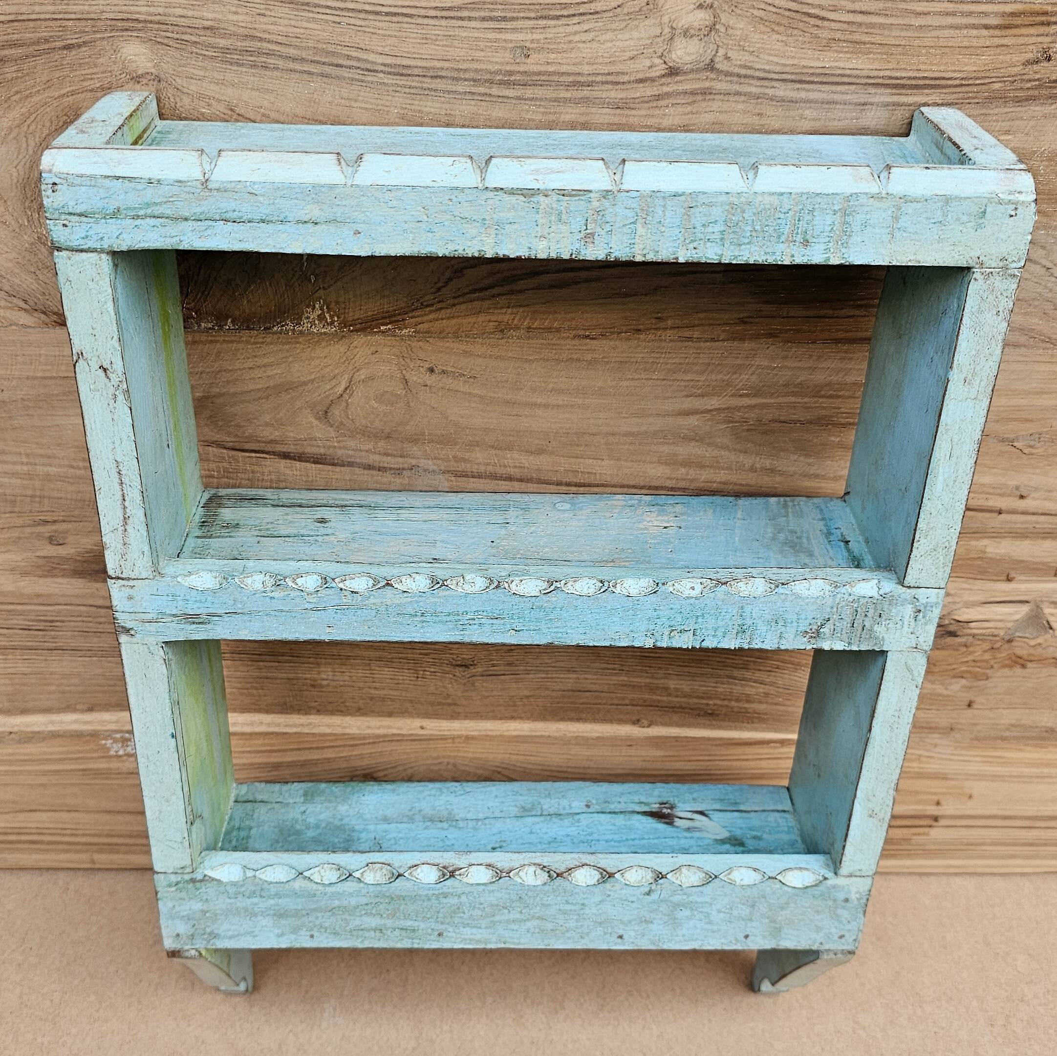 Burmese teak wall shelf
