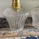 Pair of vintage electrified glass wall lamps