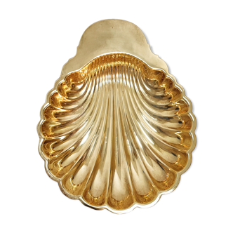 Brass tray in the shape of a shell. Spain, 1970s.