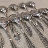 12 silver plated dessert spoons, Argental art deco goldsmith
