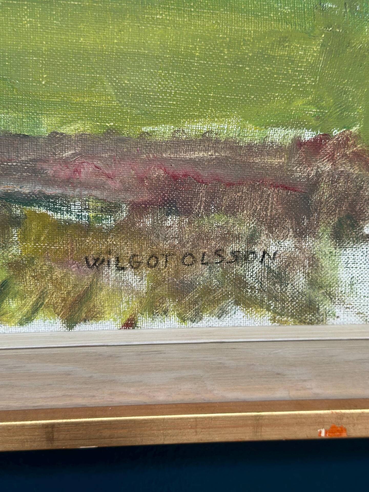 Huile sur toile suédoise – “Orust” par Wilgot Olsson – Signé – Vintage