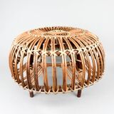 Mid-century Rattan Stool in Style of Franco Albini