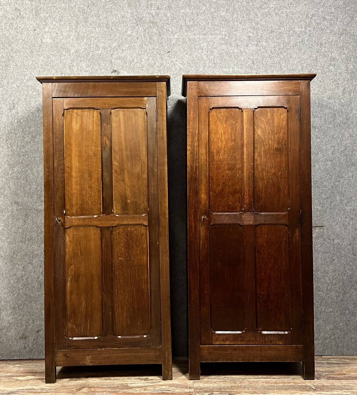 Pair of late 19th century bonnetières in stained beech circa 1880