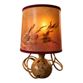 Table lamp in pyrite stone by Guy Baudat, 1970s – Ball base