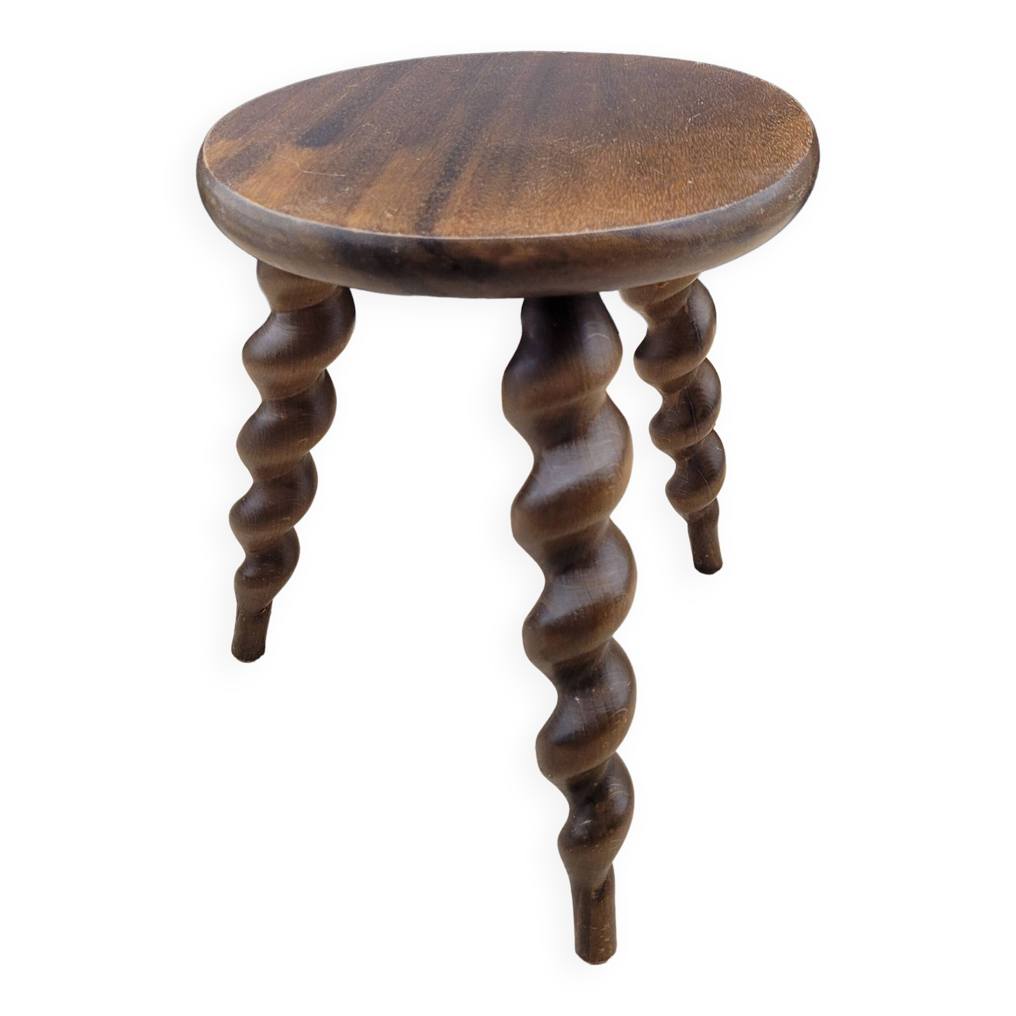 Tripod stool with twisted turned feet