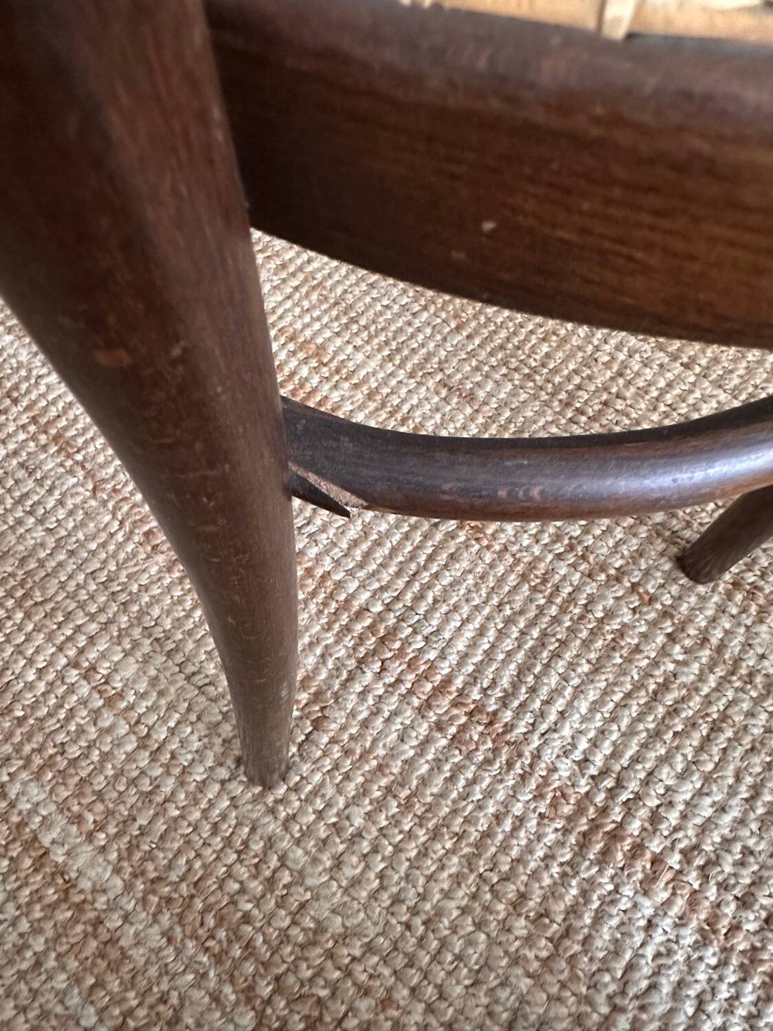 Wooden and cane bistro chairs