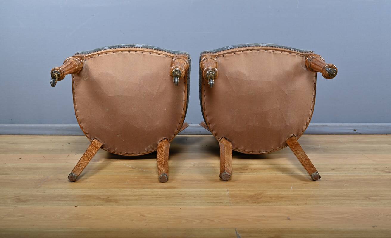 Paire de chaises en chêne, style Louis-Philippe, milieu XXème