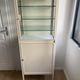 Vintage Parisian cabinet, metal display cabinet, small painted display cabinet