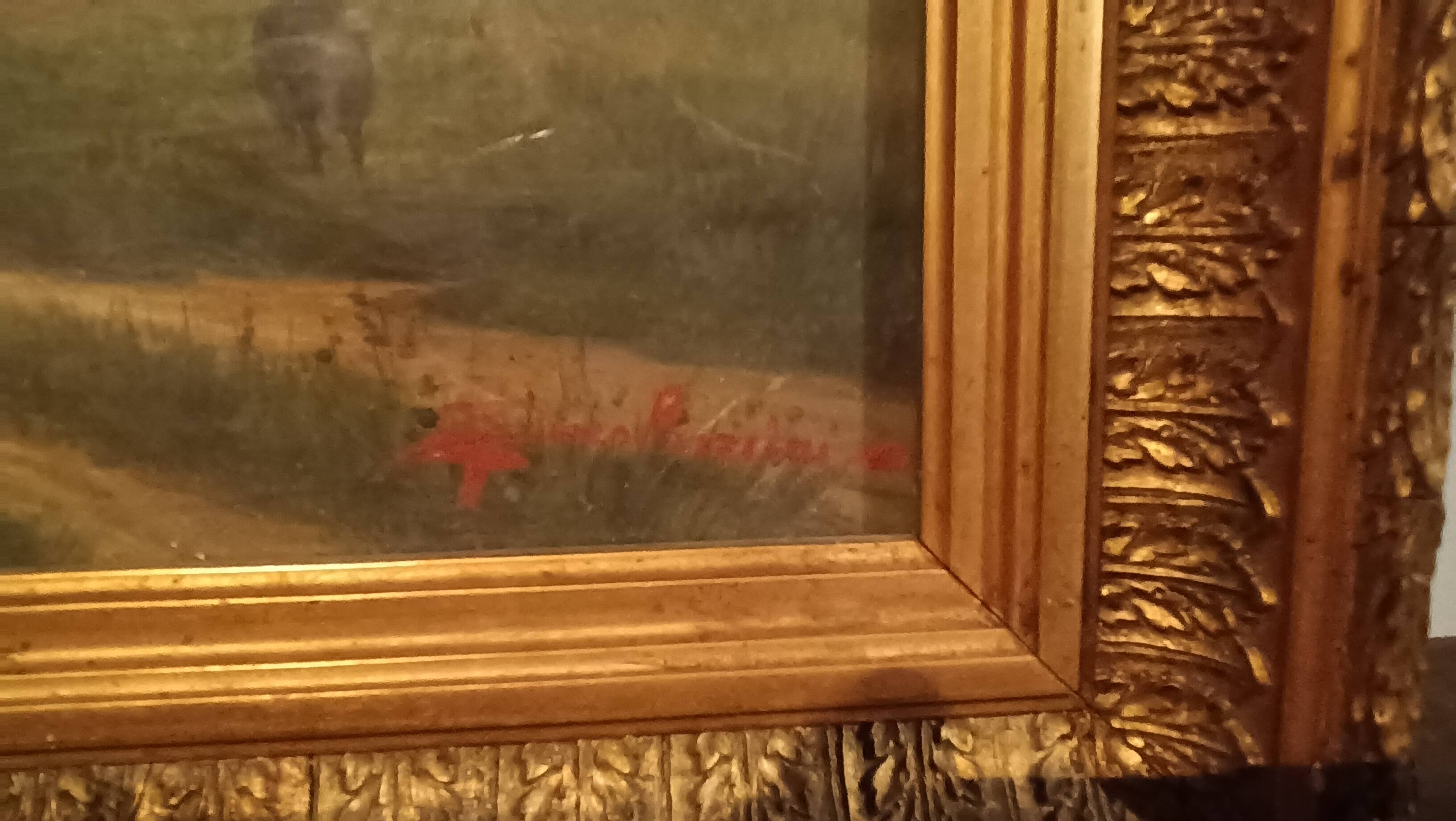 Peinture À L'huile Antique Sur Toile Fine 800 Signée Piero Porrini